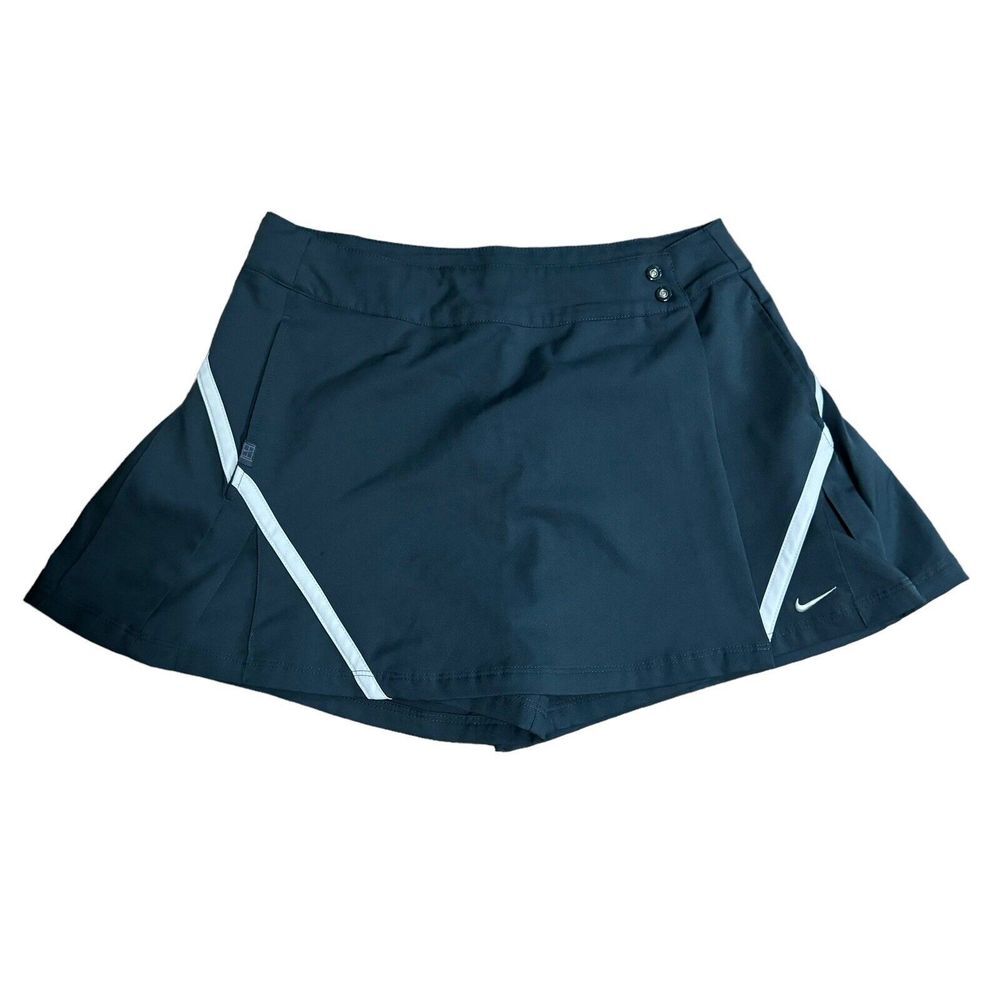 NIKE Skort Dri-fit Navy Blue Pleated‎ Tennis Skirt Size 8